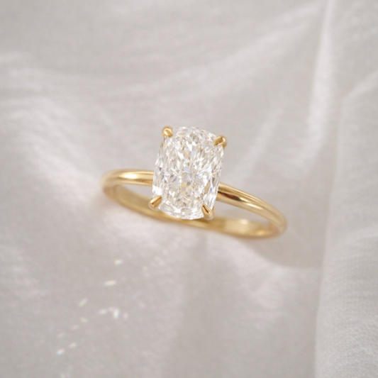 The Emma 2.00ct Elongated Cushion cut Lab Grown Diamond Solitaire Engagement Ring