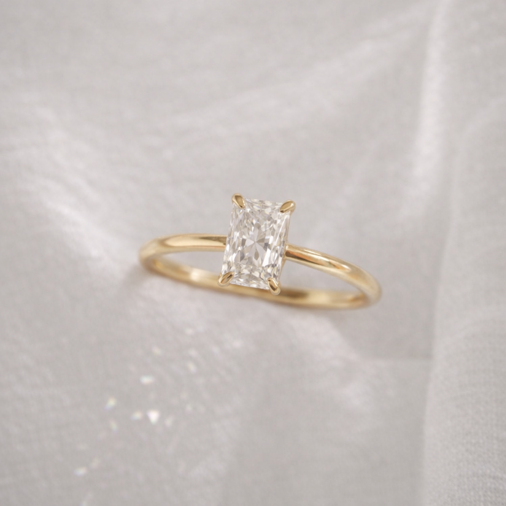 The Emma 1.00ct Radiant cut Lab Grown Diamond Solitaire Engagement Ring