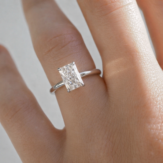 The Emma 1.50ct Radiant cut Lab Grown Diamond Solitaire Engagement Ring