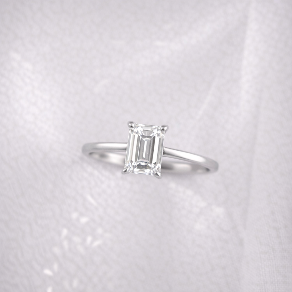 The Emma 1.00ct Emerald cut Lab Grown Diamond Solitaire Engagement Ring