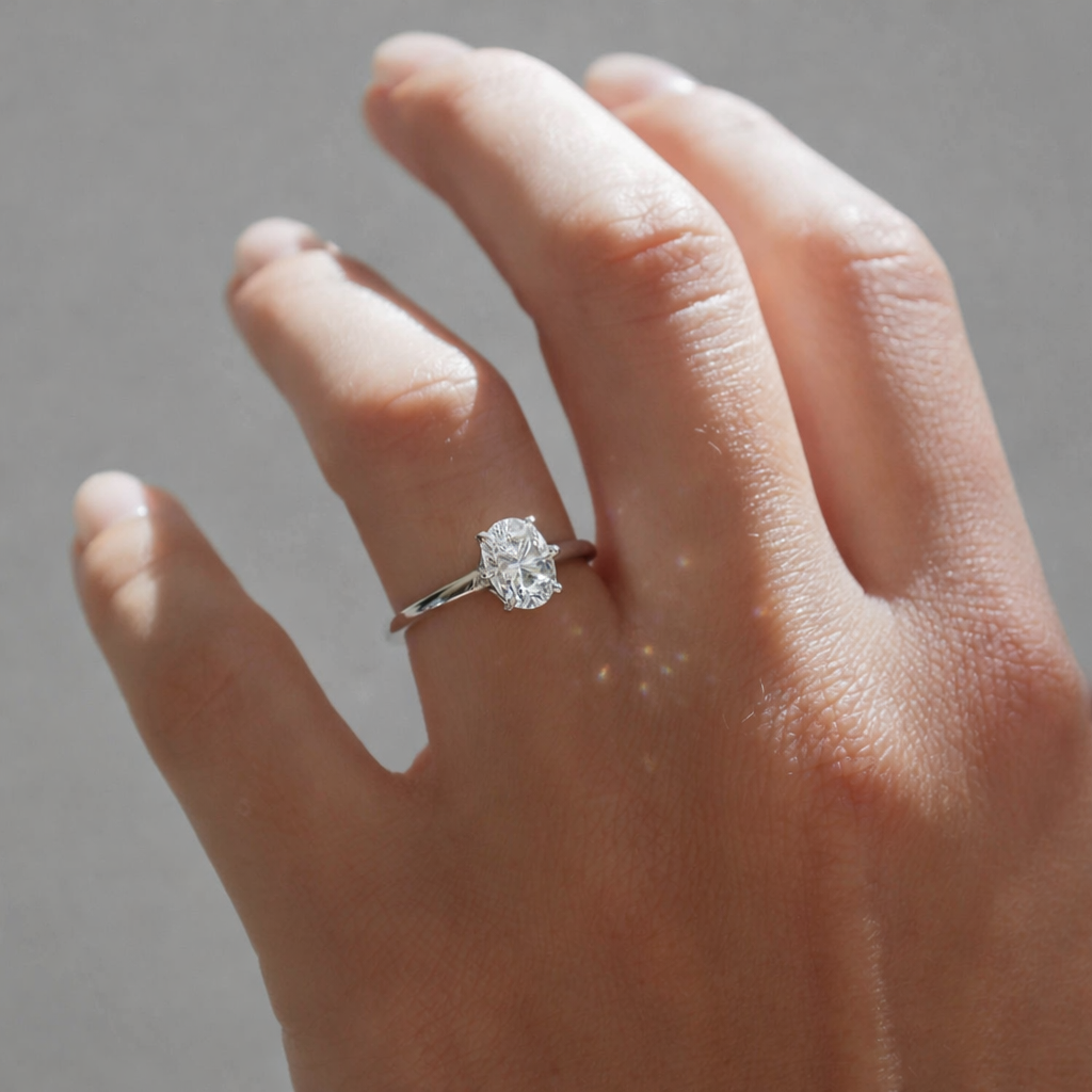 The Emma 1.50ct Oval cut Lab Grown Diamond Solitaire Engagement Ring