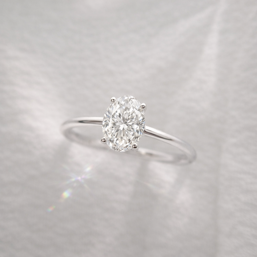The Emma 1.50ct Oval cut Lab Grown Diamond Solitaire Engagement Ring
