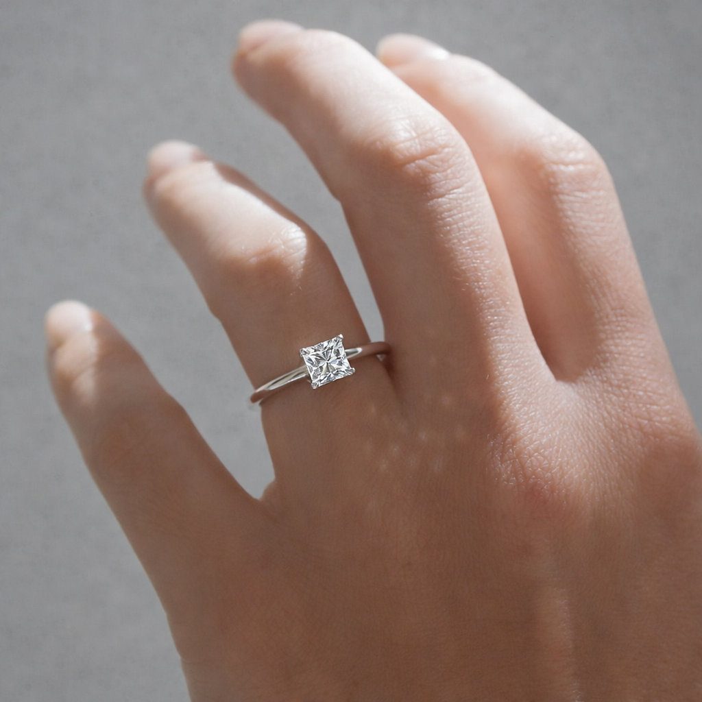 The Emma 1.50ct Princess cut Lab Grown Diamond Solitaire Engagement Ring