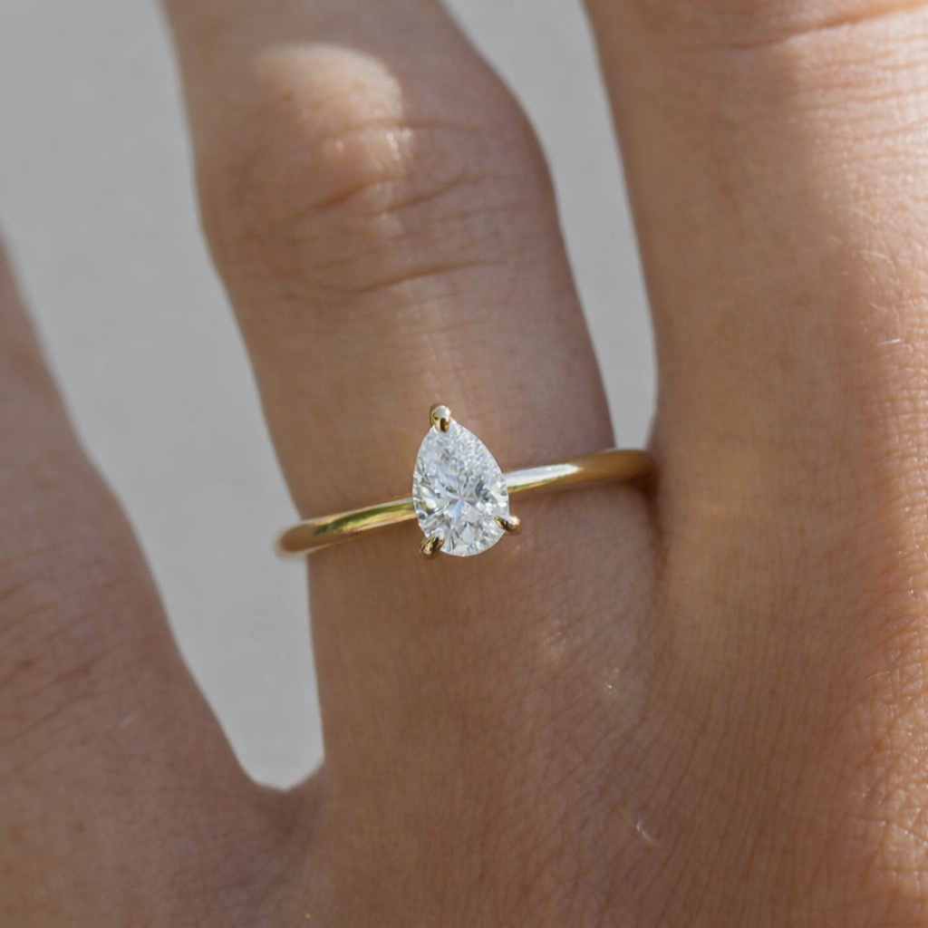 The Emma 1.00ct Pear cut Lab Grown Diamond Solitaire Engagement Ring