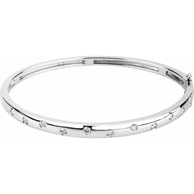 0.50ct Lab Grown Diamond Scattered Bangle in 14k Gold