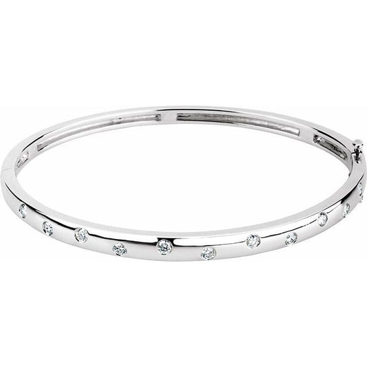 0.50ct Lab Grown Diamond Scattered Bangle in 14k Gold