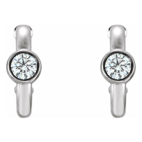 0.25ct Lab Grown Diamond Accented Hoop Earrings in 14k Gold