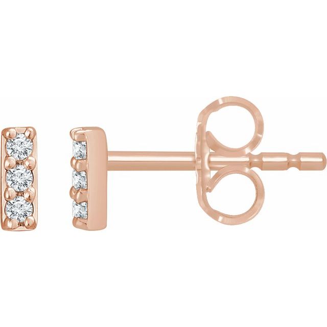 0.05ct Lab Grown Diamond Bar Earrings in 14k Gold