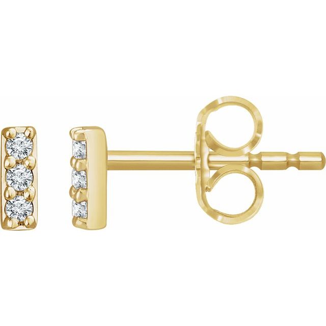 0.05ct Lab Grown Diamond Bar Earrings in 14k Gold