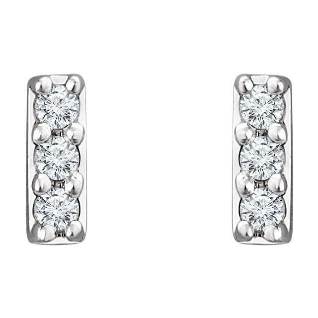 0.05ct Lab Grown Diamond Bar Earrings in 14k Gold