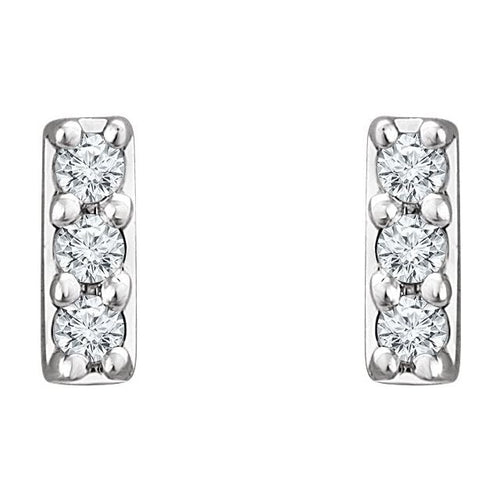0.05ct Lab Grown Diamond Bar Earrings in 14k Gold