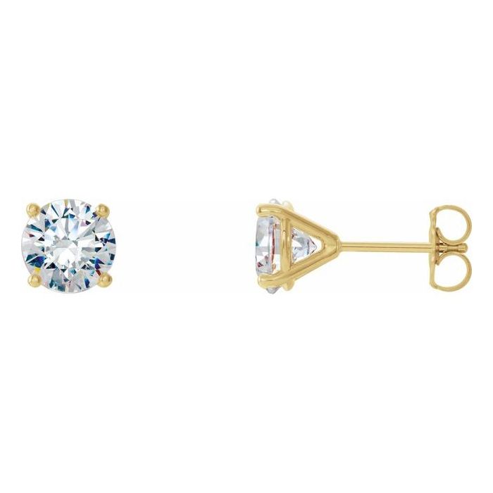 0.80ct Lab Grown Diamond Round Martini Style Earrings in 14k Gold