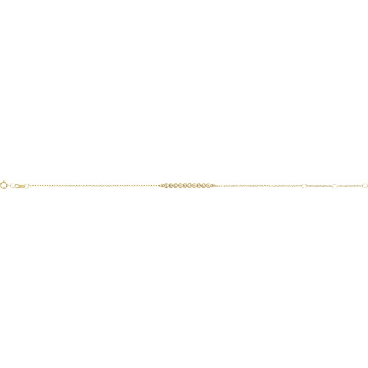 0.16ct Natural Mined Diamond Bar Bracelet in 14k Gold