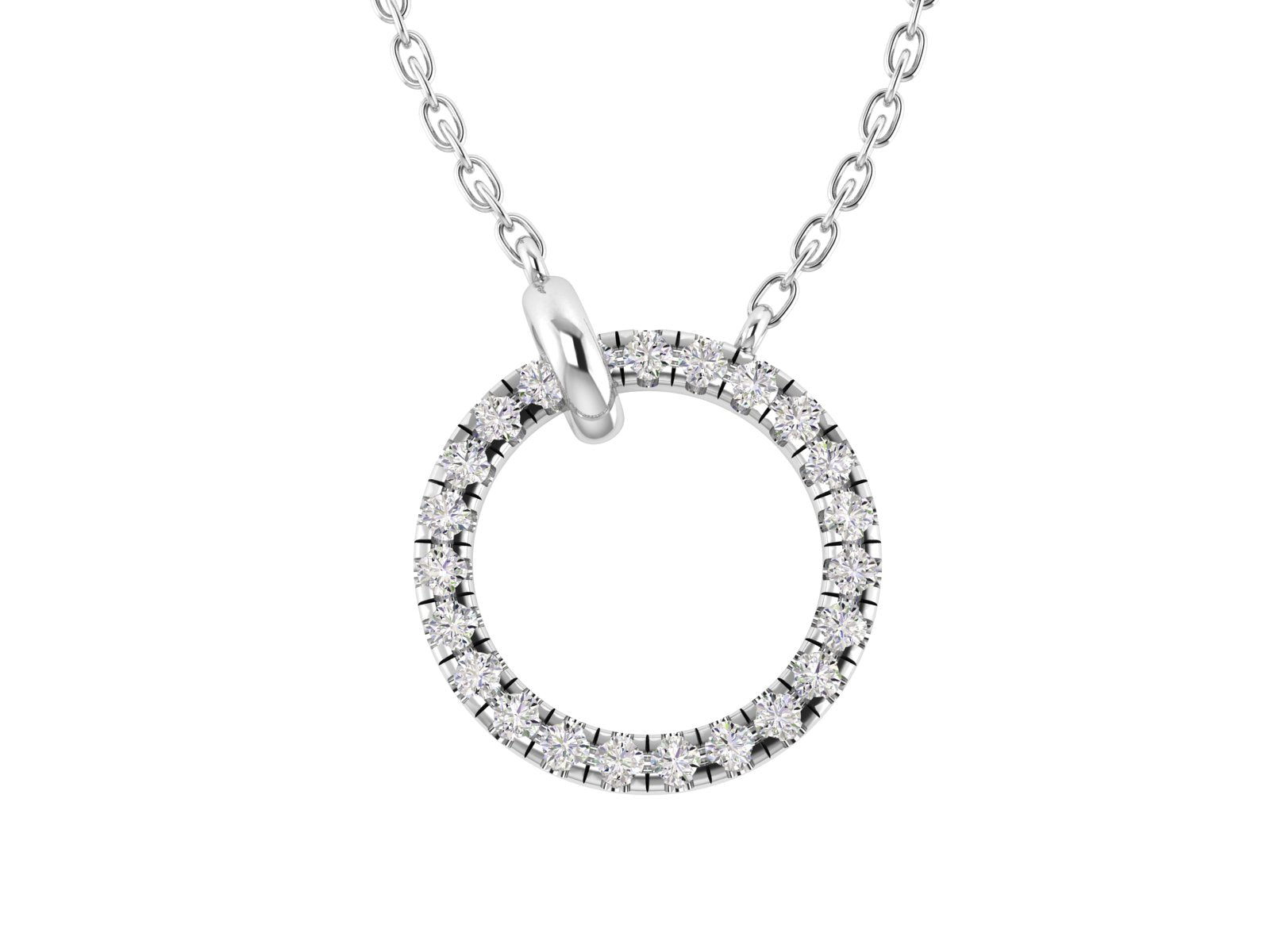0.50ctw Lab Grown Diamond Circle Loop Necklace in 14k Gold