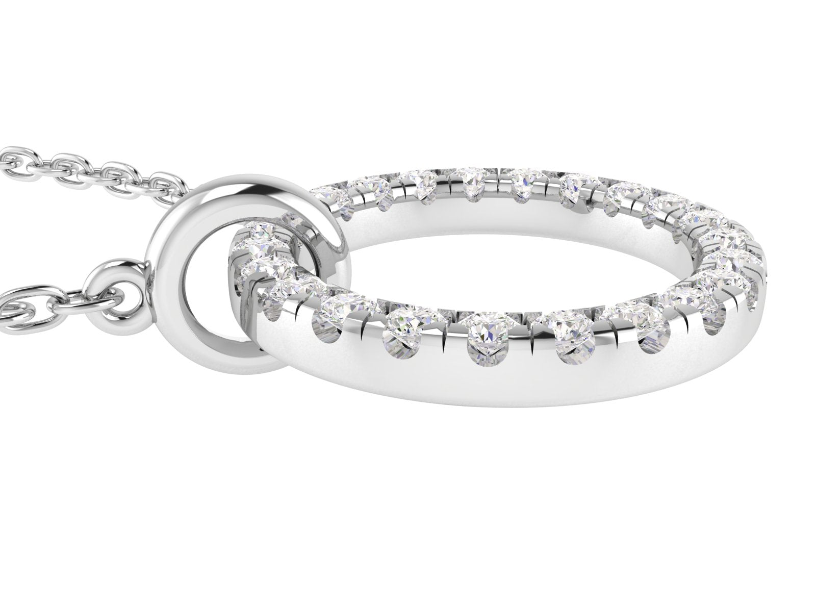 0.50ctw Lab Grown Diamond Circle Loop Necklace in 14k Gold