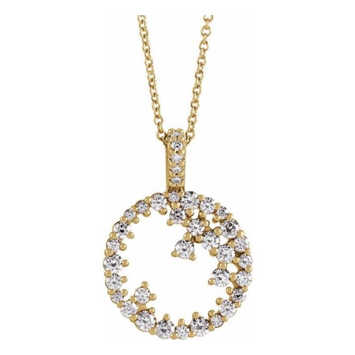 The Las Vegas Collection 0.75ct Lab Grown Diamond Scattered Circle Necklace