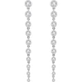 2.00ct Lab Grown Diamond Bezel Round Drop Earrings in 14k Gold
