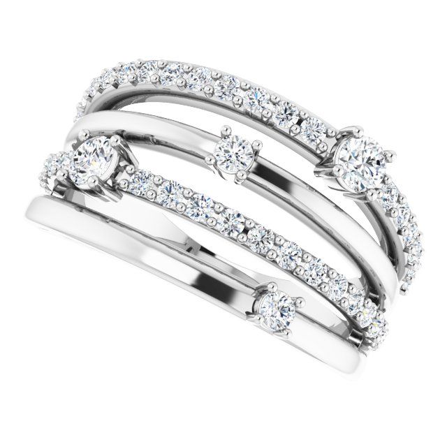 0.75ct Lab Grown Diamond Waterfall Ring