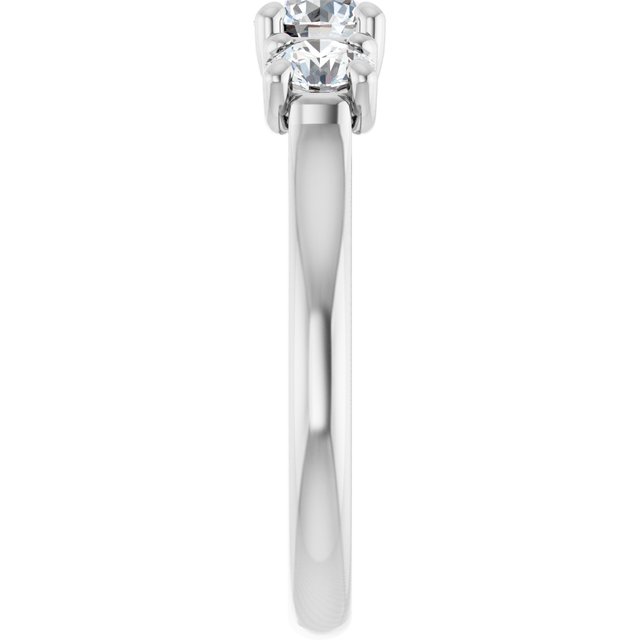 The Elena 1.20ctw Round cut Lab Grown Diamond Trilogy Engagement Ring