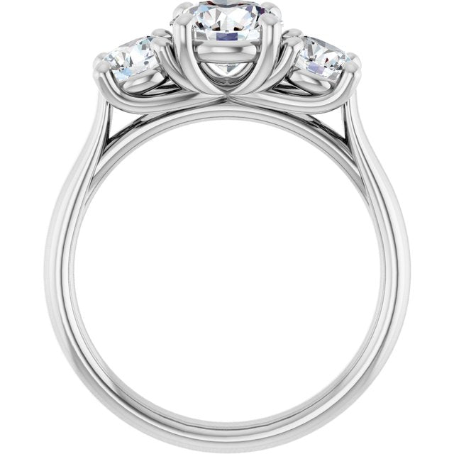 The Elena 1.80ctw Round cut Lab Grown Diamond Trilogy Engagement Ring