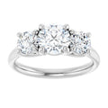 The Elena 1.80ctw Round cut Lab Grown Diamond Trilogy Engagement Ring