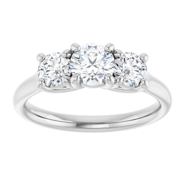 The Elena 1.20ctw Round cut Lab Grown Diamond Trilogy Engagement Ring