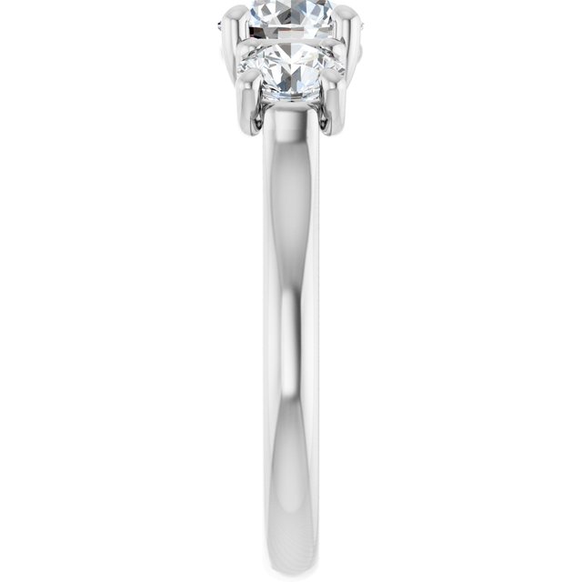 The Elena 1.80ctw Round cut Lab Grown Diamond Trilogy Engagement Ring