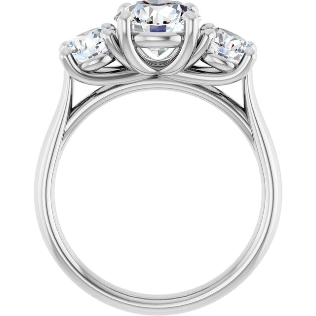 The Elena 2.50ctw Round cut Lab Grown Diamond Trilogy Engagement Ring