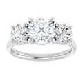The Elena 2.50ctw Round cut Lab Grown Diamond Trilogy Engagement Ring