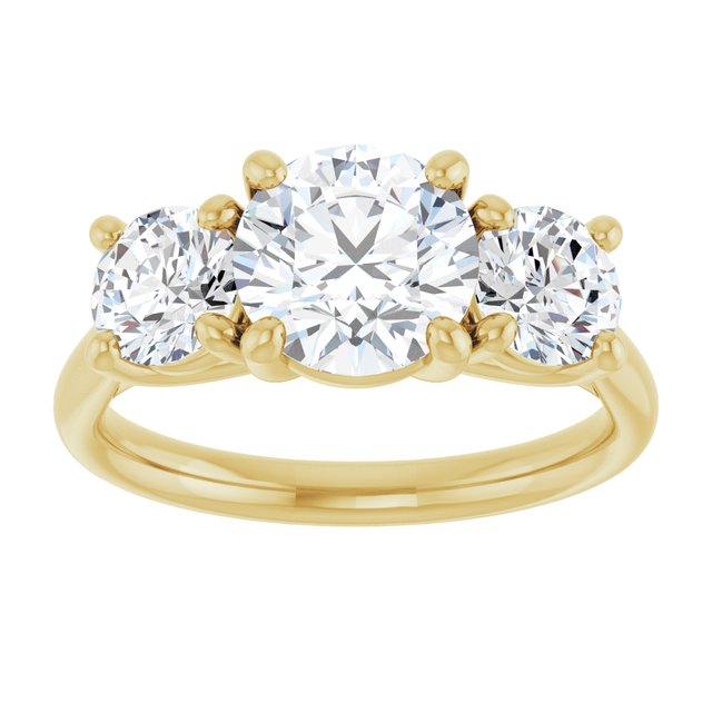 The Elena 2.50ctw Round cut Lab Grown Diamond Trilogy Engagement Ring