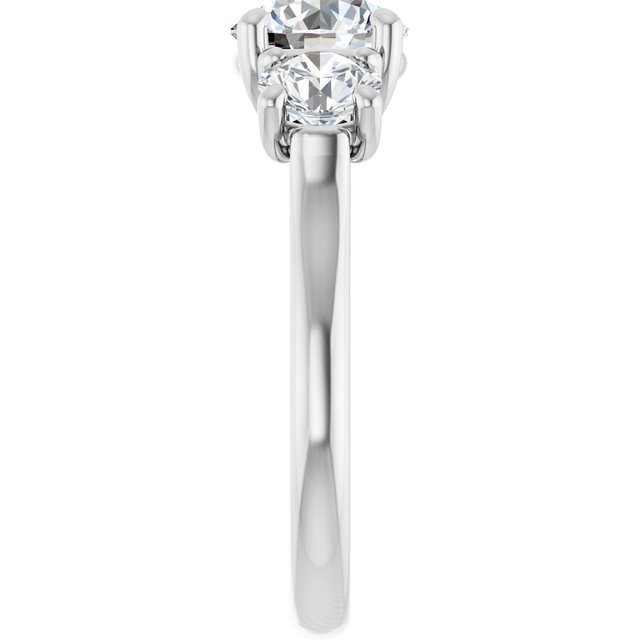 The Elena 2.50ctw Round cut Lab Grown Diamond Trilogy Engagement Ring
