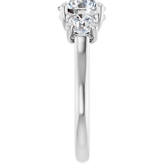 The Elena 3.20ctw Round cut Lab Grown Diamond Trilogy Engagement Ring