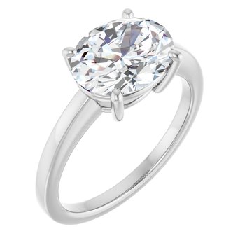 The Amara 2.00ct Oval cut Lab Grown Diamond Solitaire East-West Engagement Ring