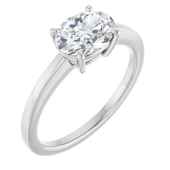 The Amara 1.00ct Oval cut Lab Grown Diamond Solitaire East-West Engagement Ring