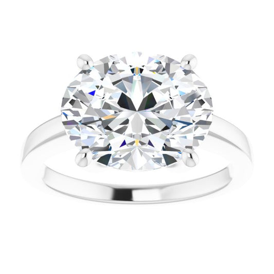 The Amara 3.00ct Oval cut Lab Grown Diamond Solitaire East-West Engagement Ring