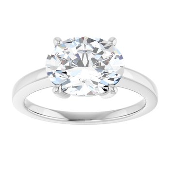 The Amara 2.00ct Oval cut Lab Grown Diamond Solitaire East-West Engagement Ring