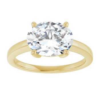 The Amara 2.00ct Oval cut Lab Grown Diamond Solitaire East-West Engagement Ring