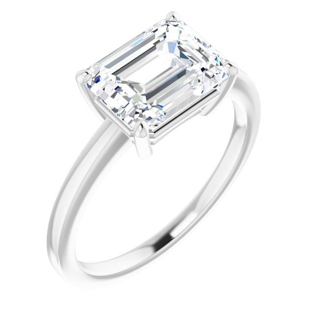 The Amara 2.00ct Emerald cut Lab Grown Diamond Solitaire East-West Engagement Ring