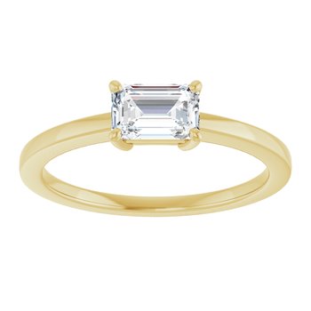 The Amara 0.50ct Emerald cut Lab Grown Diamond Solitaire East-West Engagement Ring