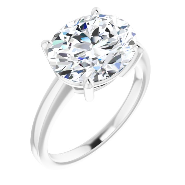 The Amara 3.00ct Oval cut Lab Grown Diamond Solitaire East-West Engagement Ring