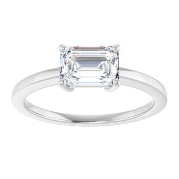 The Amara 1.00ct Emerald cut Lab Grown Diamond Solitaire East-West Engagement Ring