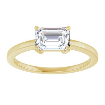 The Amara 1.00ct Emerald cut Lab Grown Diamond Solitaire East-West Engagement Ring