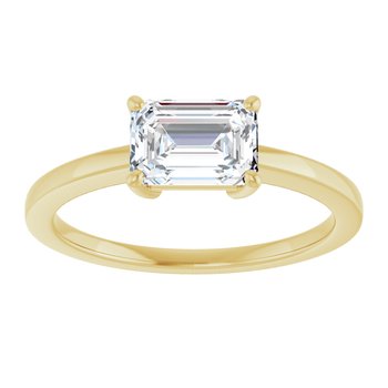 The Amara 1.00ct Emerald cut Lab Grown Diamond Solitaire East-West Engagement Ring