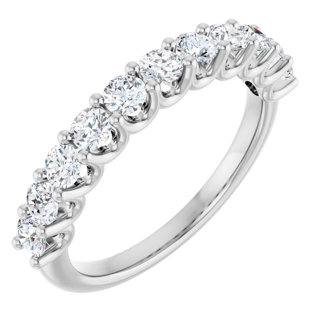 1.00ct Round Lab Grown Diamond U Claw Half Eternity