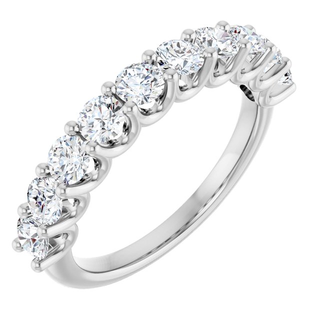 1.50ct Round Lab Grown Diamond U Claw Half Eternity