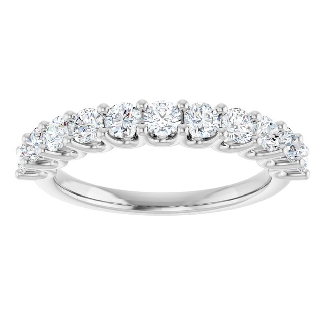 1.00ct Round Lab Grown Diamond U Claw Half Eternity