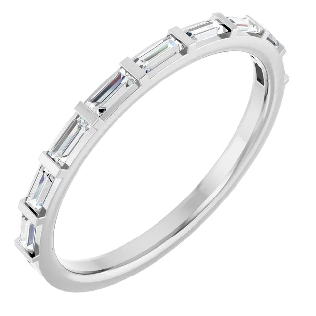 0.45ct Baguette Lab Grown Diamond Set Half Eternity Ring