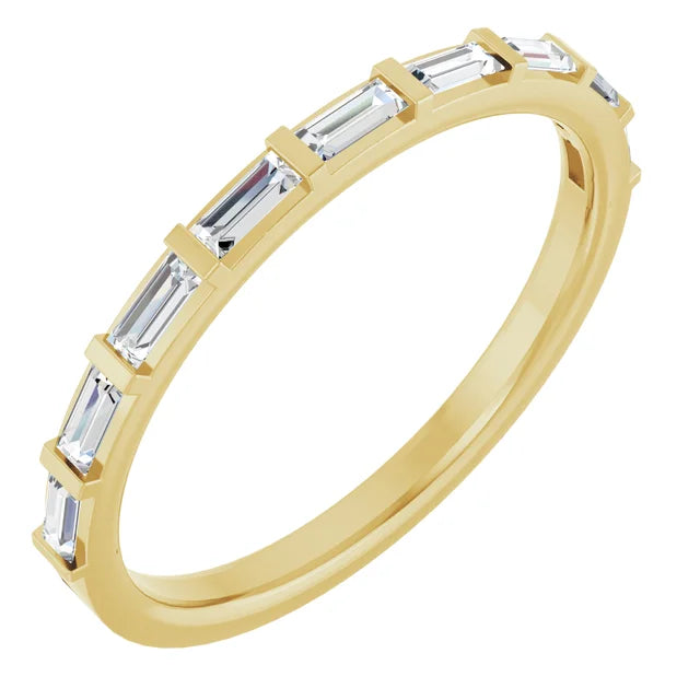 0.45ct Baguette Lab Grown Diamond Set Half Eternity Ring