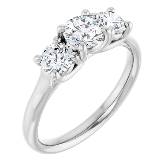 The Elena 1.20ctw Round cut Lab Grown Diamond Trilogy Engagement Ring