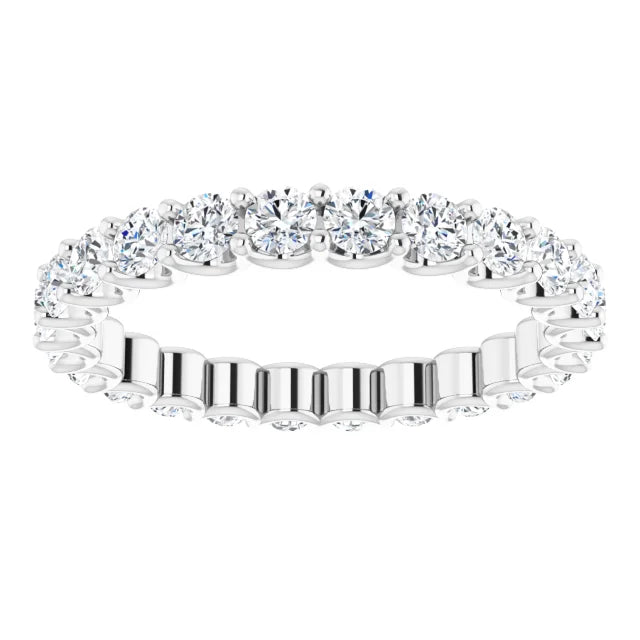 2.5mm 1.50ct Round Lab Grown Diamond U Claw Full Eternity